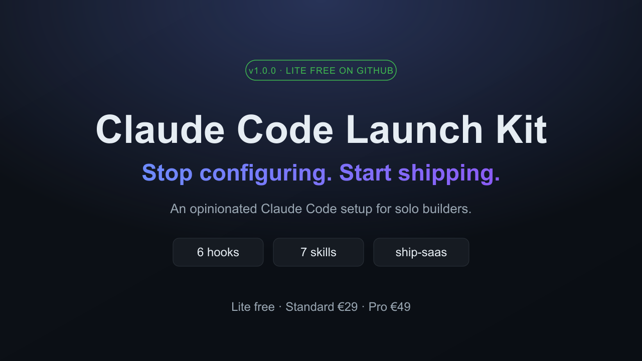 Claude Code Launch Kit — Setup for Solo Builders